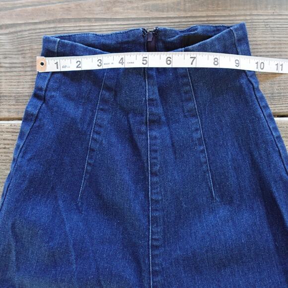 Collectif London Jeans 2 XXS Dark Blue High Waisted Wide Leg Retro Vintage Pinup - Picture 6 of 11